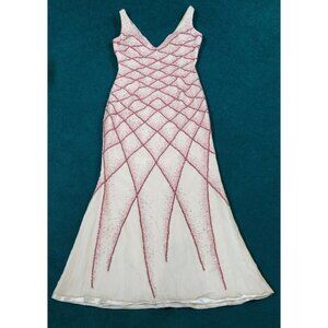 Tiffany Designs Bead Work Prom Dress Size 8 100% Silk With Fine Bead Work